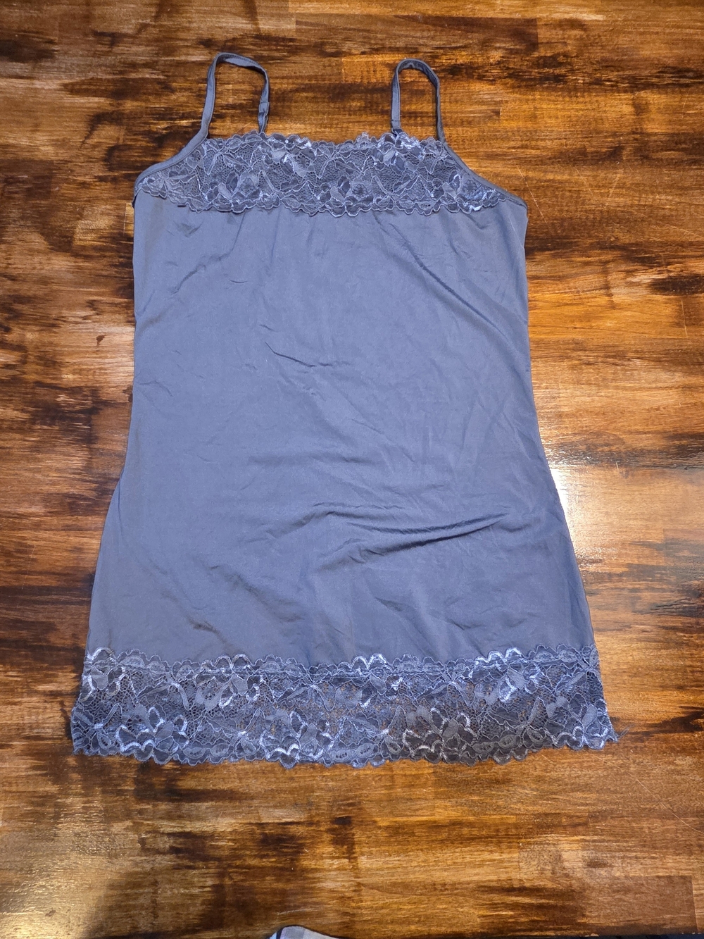 Maurices Lace Trim  Cami Tank Top Sz S Grey  Layering Fairy Romantic Y2K